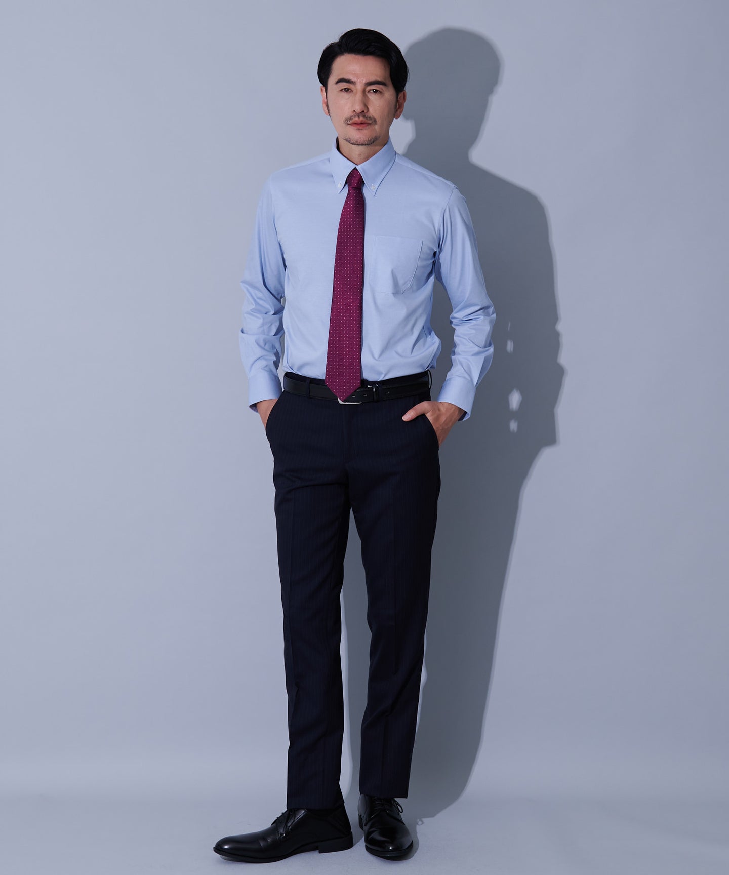 HIROKO KOSHINO シルク地柄ドットバーガンディネクタイ